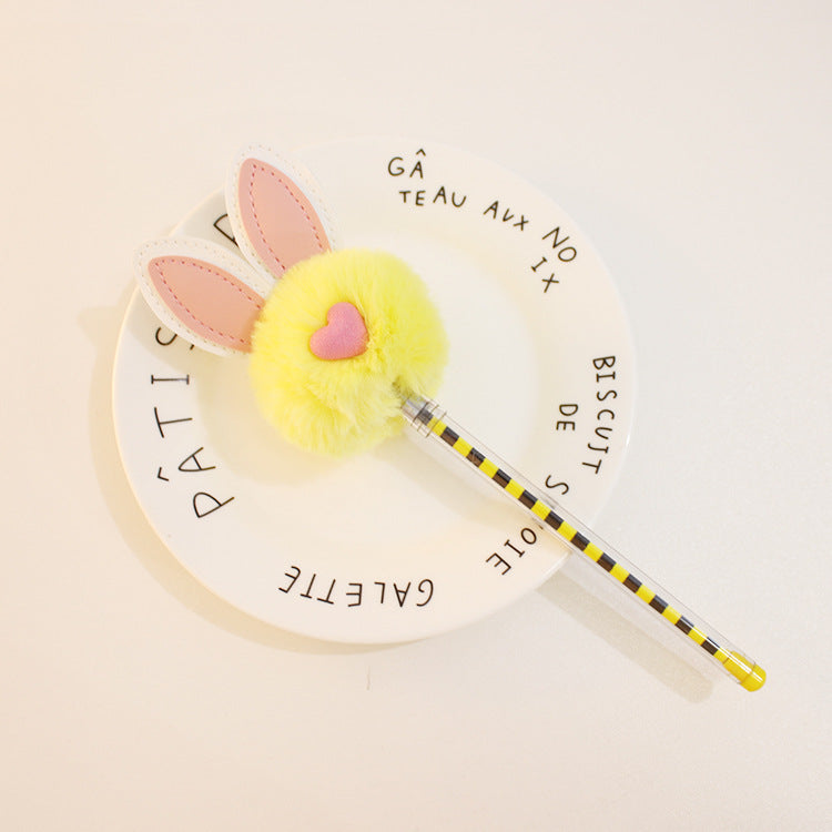 Wholesale Rabbit Fur Ball Plastic Pens